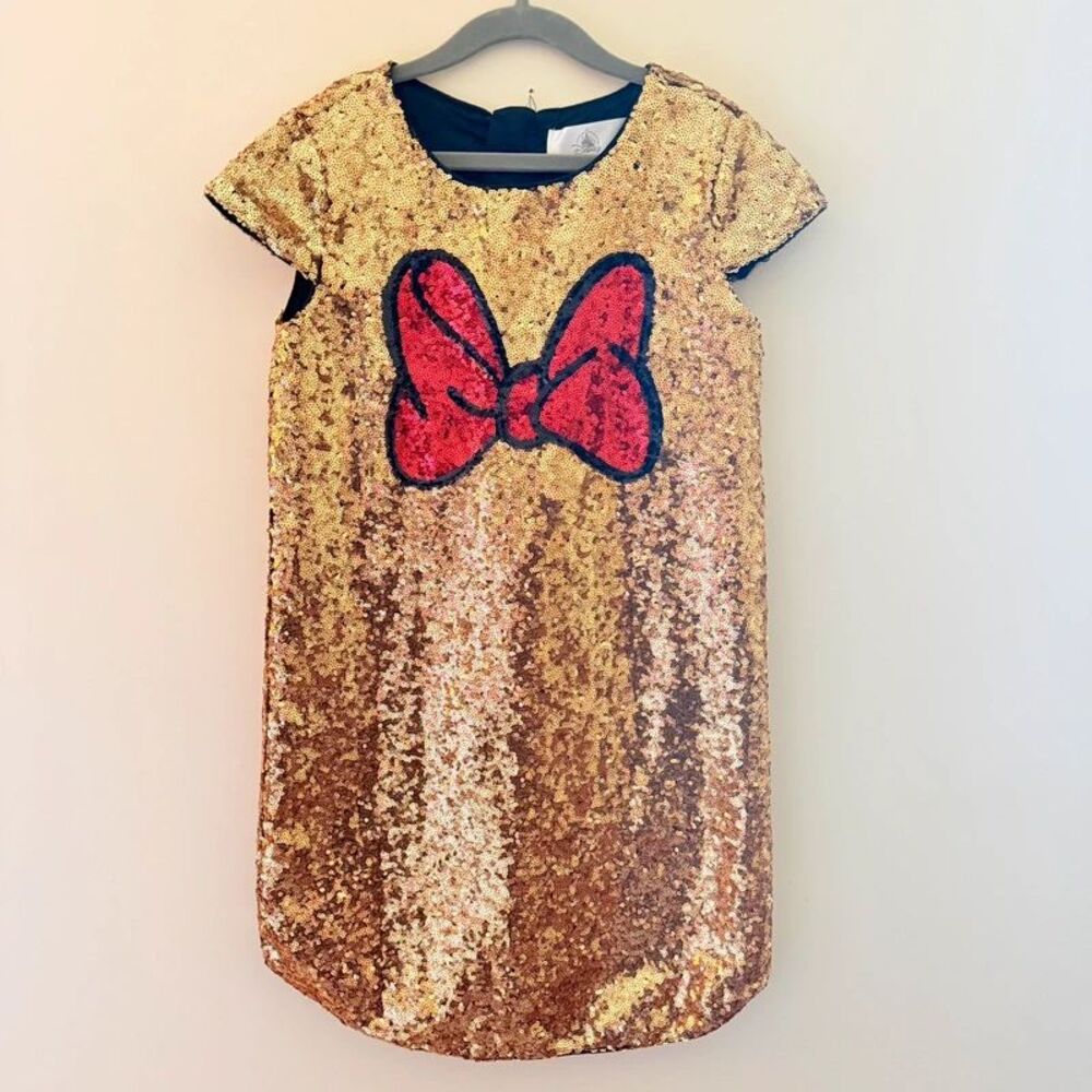 Disney gold sparkle Minnie Mouse bow